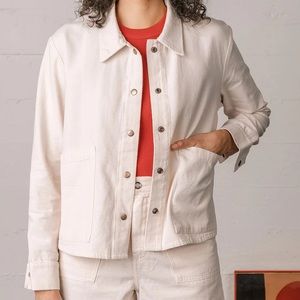 NOBLE ORGANIC CHORE JACKET IN OAT MILK